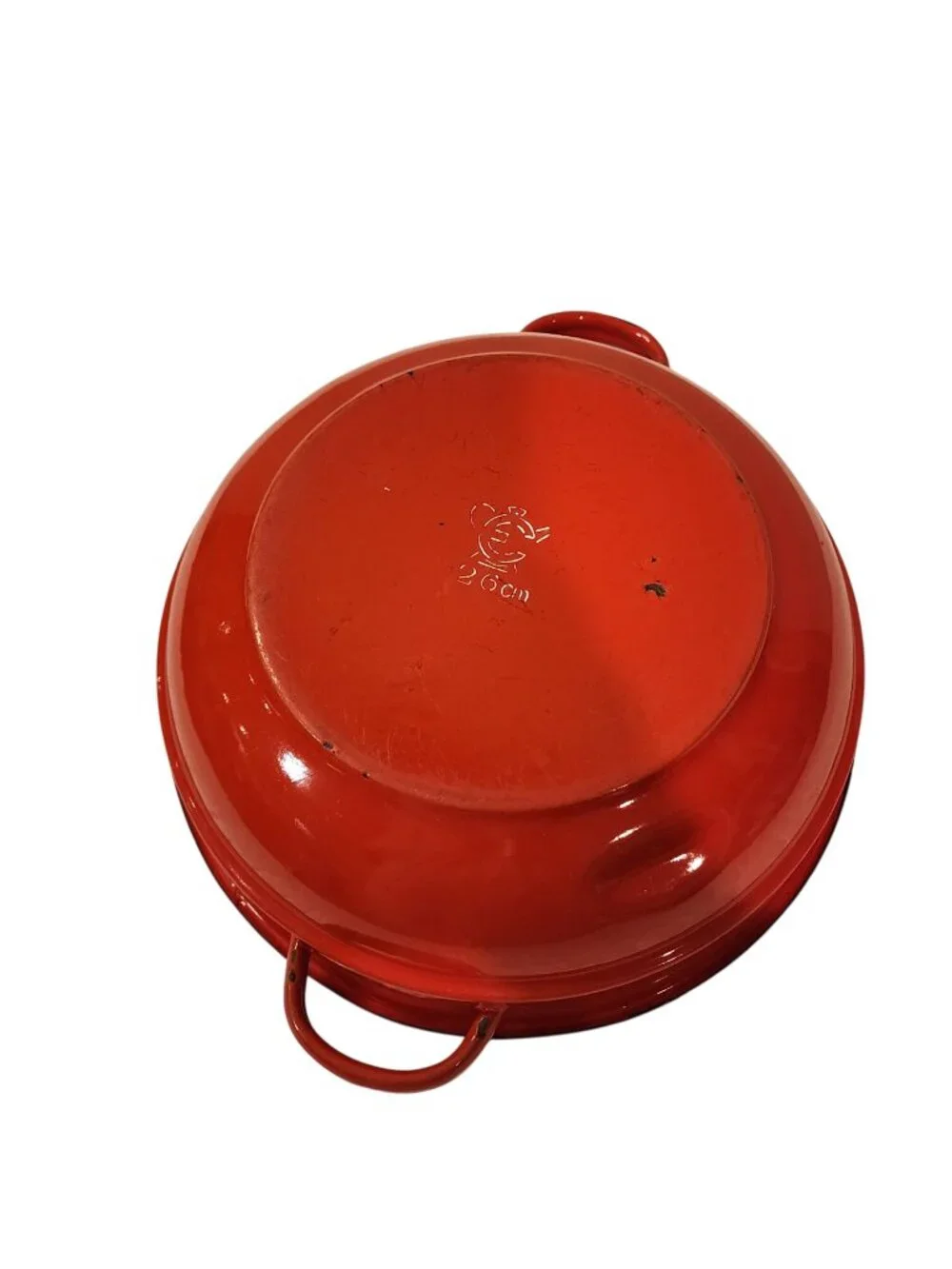Vintage Poland Red MCM Enamel VGUC Midcentury